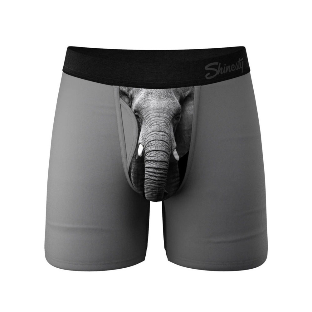 Shinesty Mens Ball Hammock Elephant Boxer Briefs The Junk In The Trunk Gray L